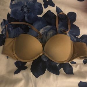 Aerie nude light push-up strapless bra size 34AA
